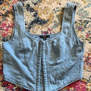 Boohoo Blue Denim Tank Top